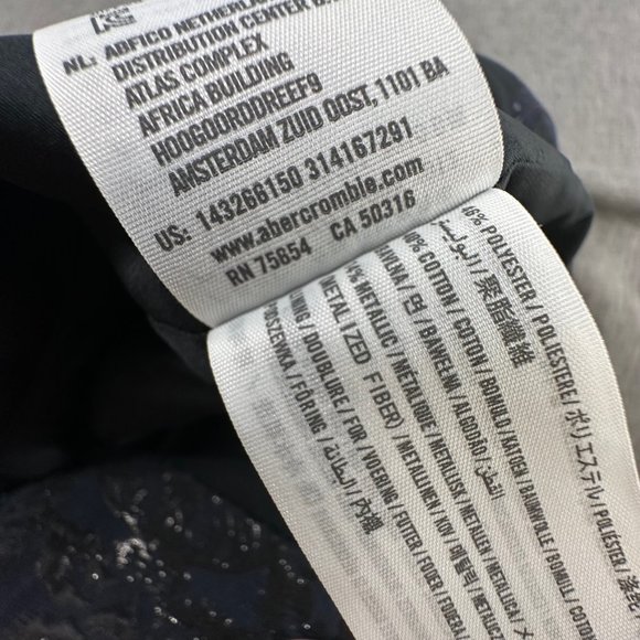 Abercrombie & Fitch Mini Skirt Navy Blue & Metallic Black 00 Lined Zipper Closur - Picture 4 of 14